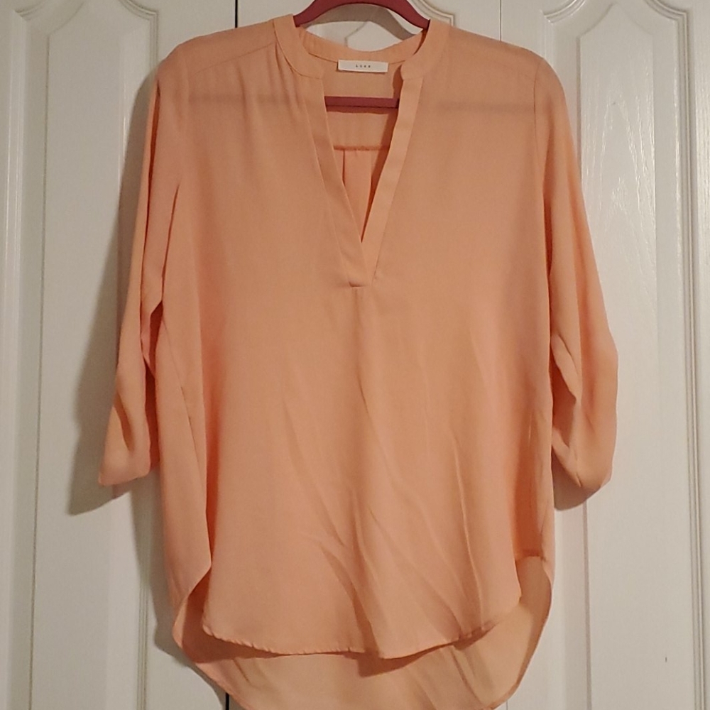 Lush Peach Long sleeve Blouse size Medium